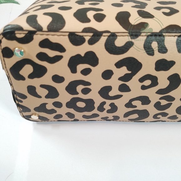 Kate Spade Darcy Leopard Cheetah Large Satchel NWT Gift Holiday Bifold Wallet - Picture 7 of 11